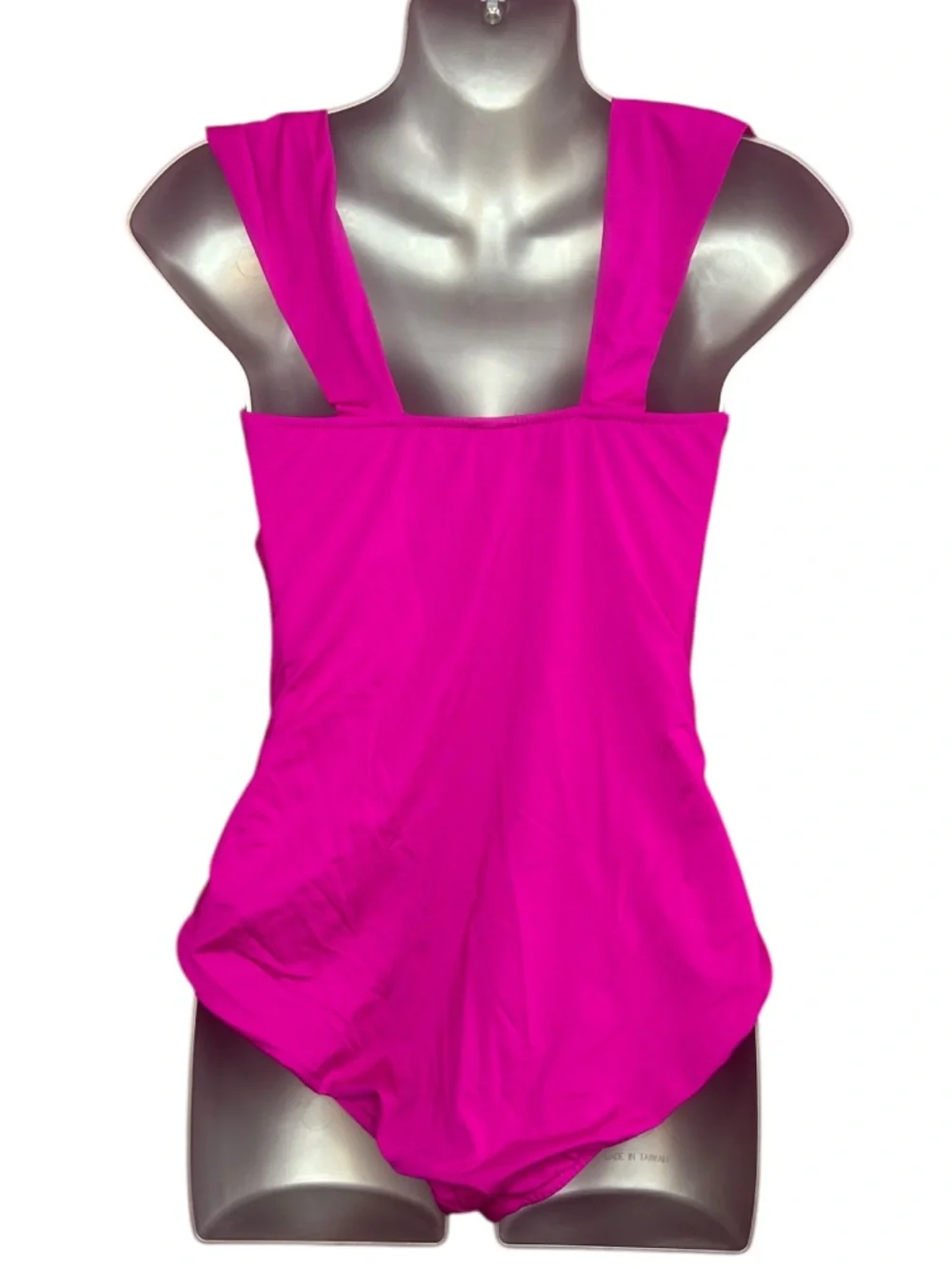 Badgley Mischka Fuschia One-Piece Ruched Swimsuit - Picture 3 of 7
